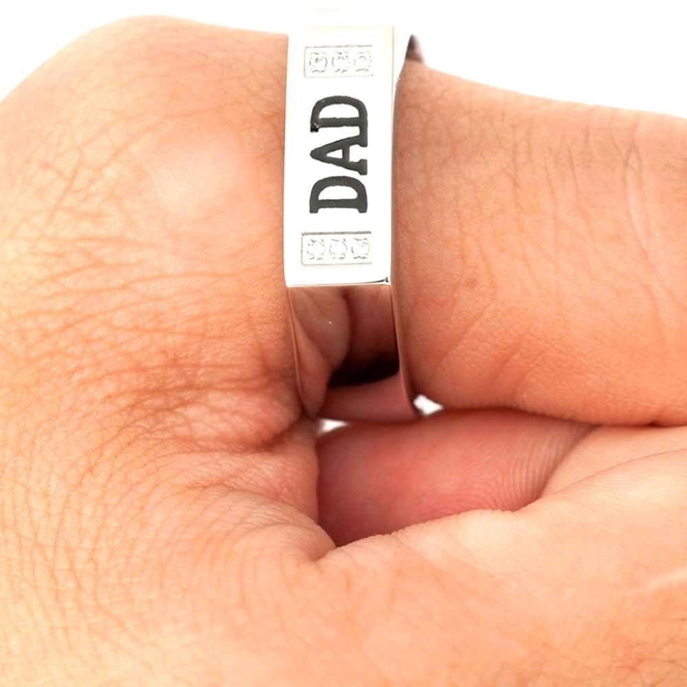 Silver 'DAD' Ring